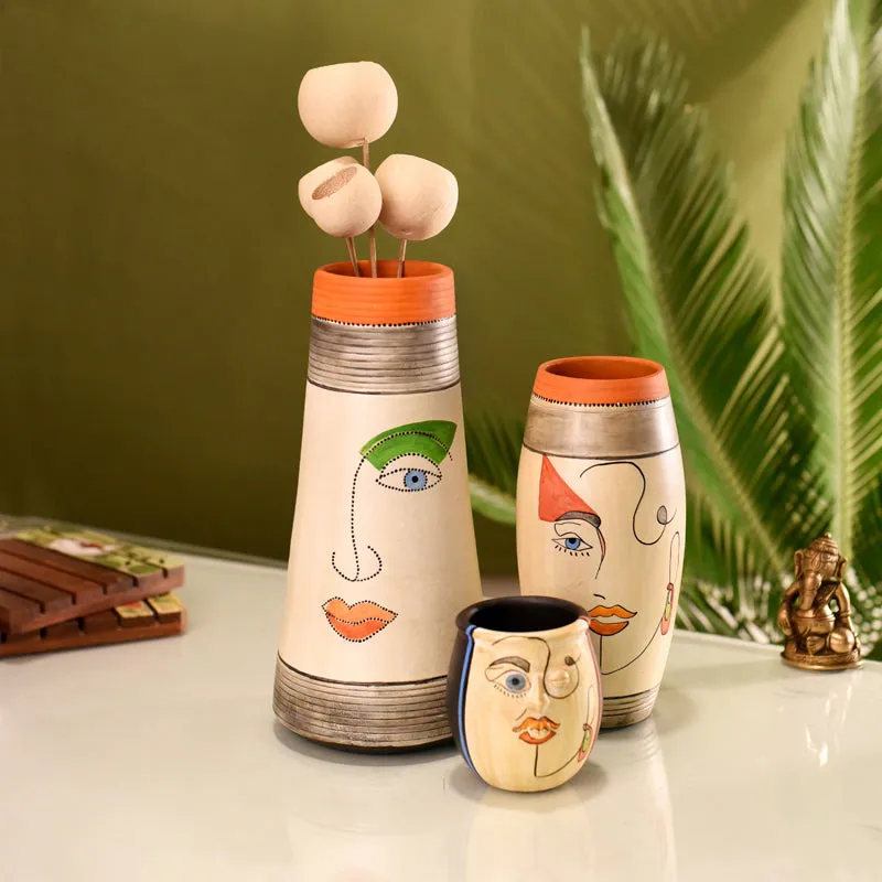 Mohana Terracotta Vase - Set Of Three media 1