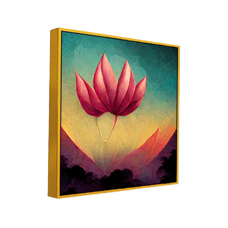 Lotus Solitude Canvas Wall Art With Frame media 3