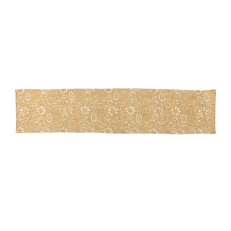 Willow Petal Cotton Table Runner - Beige media 5