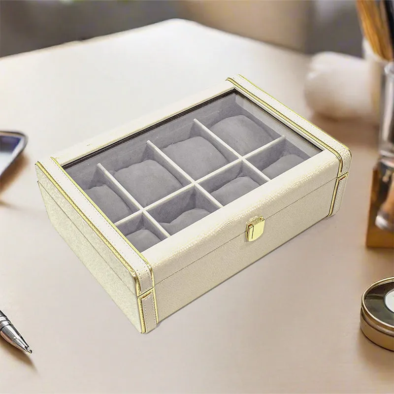 Tisquo II Faux Leather Watch Organizer - Ivory media 1