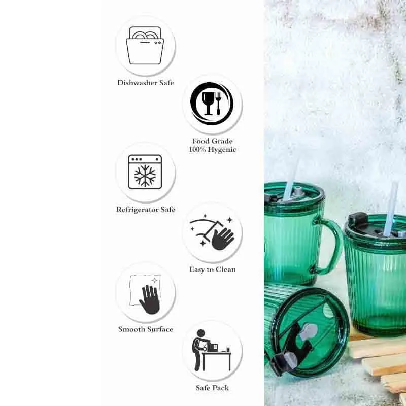 Sippo Glass Coffee Mug (370 mL Each) - Set of Four media 6