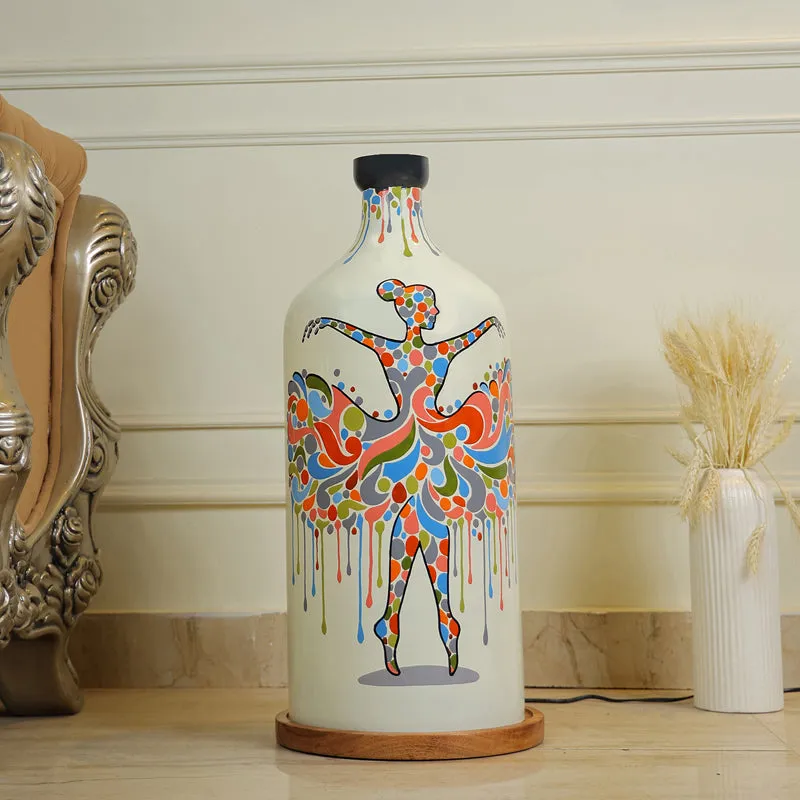 Ballerina Hand Painted Glass Floor Lamp media 3