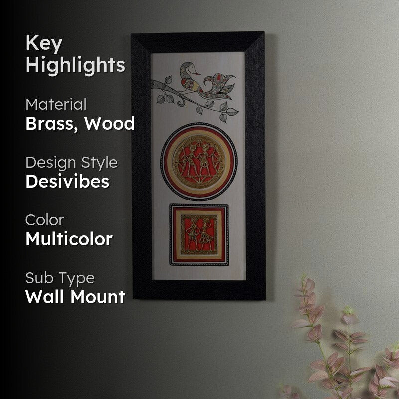 Mayoor Dhokra Wooden & Brass Wall Accent media 2