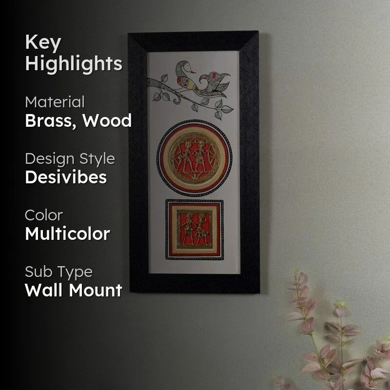 Mayoor Dhokra Wooden & Brass Wall Accent media 2
