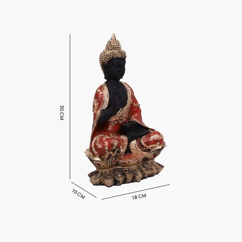 Solace Buddha Polyresin Idol (15 inches) - Red media 6