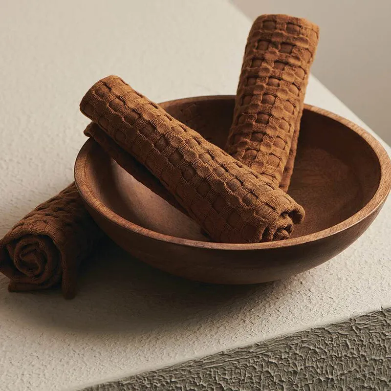Beehive Waffle Towel Combo (Brown) - Four Piece Set media 3