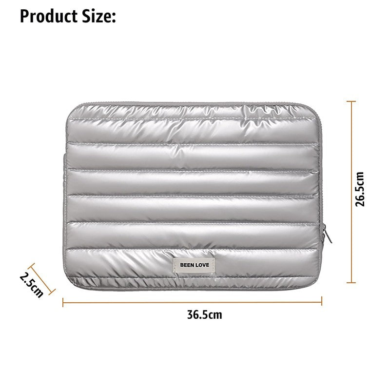 Midnight Silver Quilted Laptop Sleeve media 7