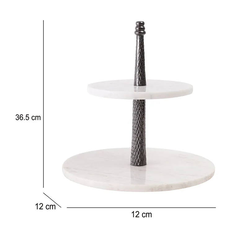 Malach Two Tiered Marble Platter - Black media 7