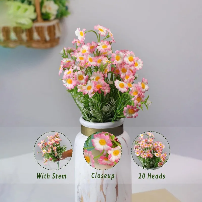 Bit Silk Daisy Artificial Flowers - Pink & Orange media 8