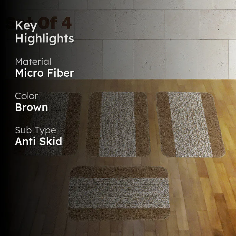 Marvis Anti Skid Bath Mat (Beige) - Set Of Four media 2