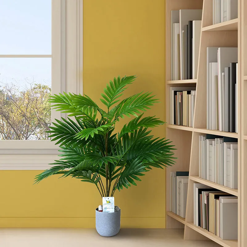Faux Areca Palm Artificial Plant With Black Plastic Pot - 76 cm (2.5 ft) media 8