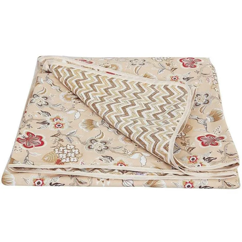 Abhi Cotton Cotton Dohar (Beige & Red)  - 185 GSM media 5