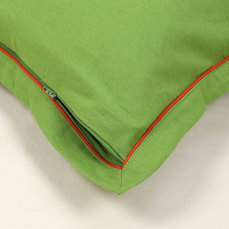 Swayam Tona Cotton Cushion Cover (Green) - Set of Two media 5