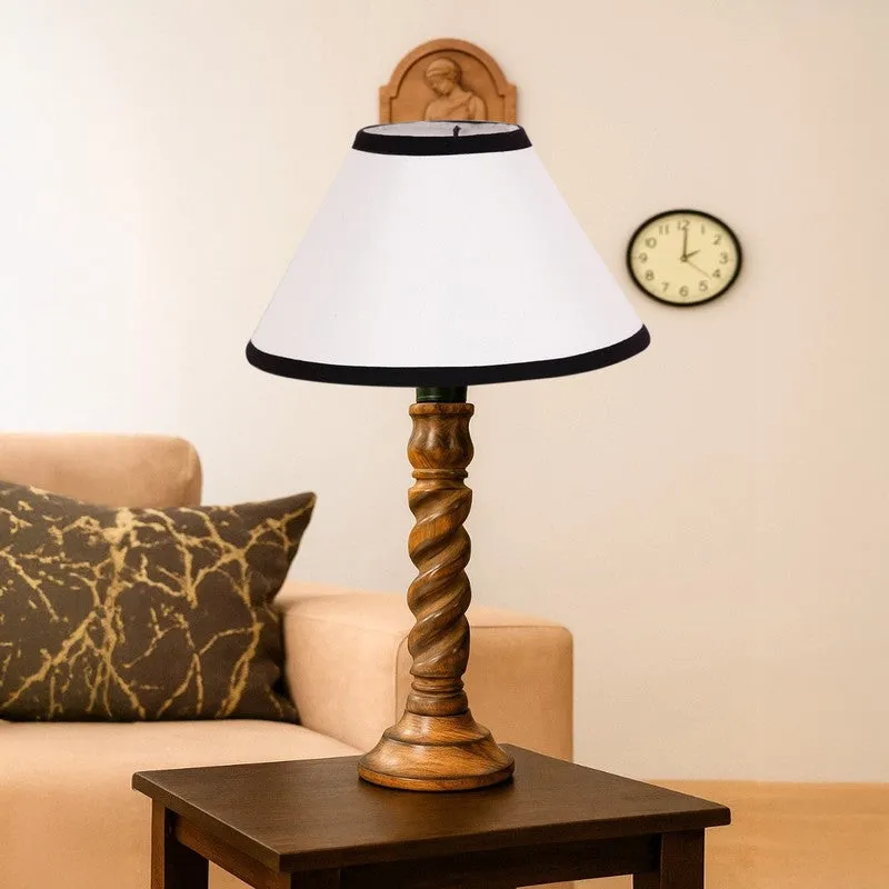 Elvane Niro Wooden Table Lamp - White media 4