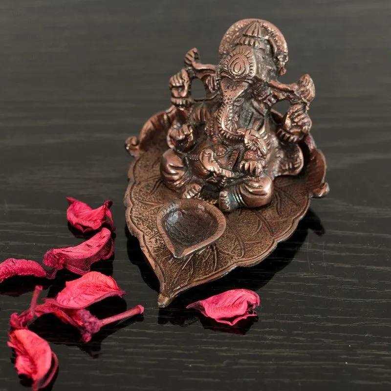 Vinayaka Leaf Diya - Brown media 1