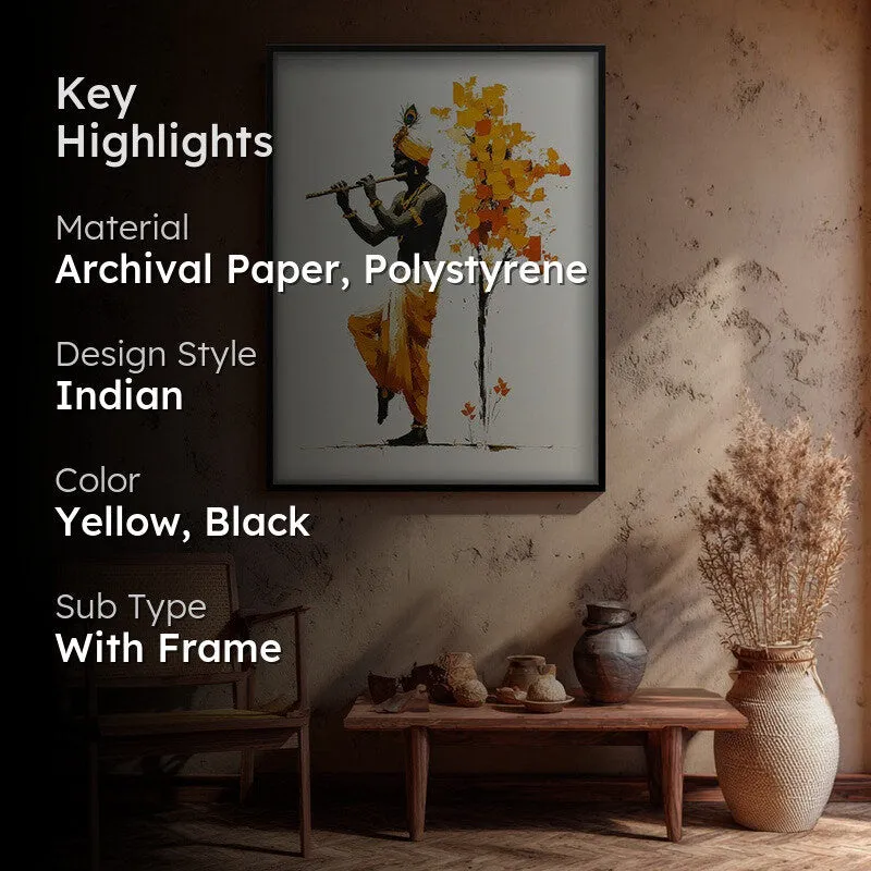 Murli Murari Lord Krihsna Enchanting Archival Paper Wall Art media 2