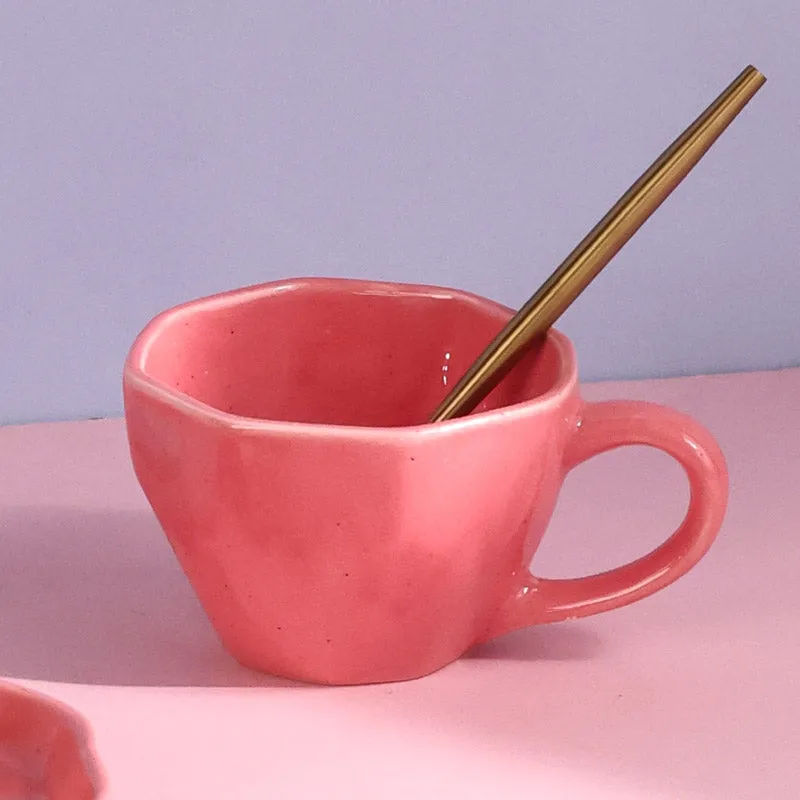Fayesa Tea Cup & Saucer (Pink) - Two Piece Set media 3