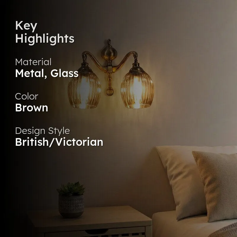 Golden Glow Antique Glass Wall Lamp media 2
