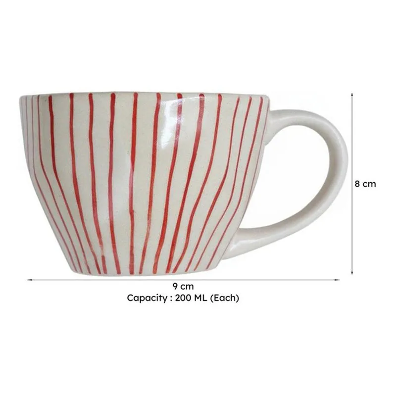 Scarletto Ceramic Tea Cup (200 mL Each) - Set of Three media 8
