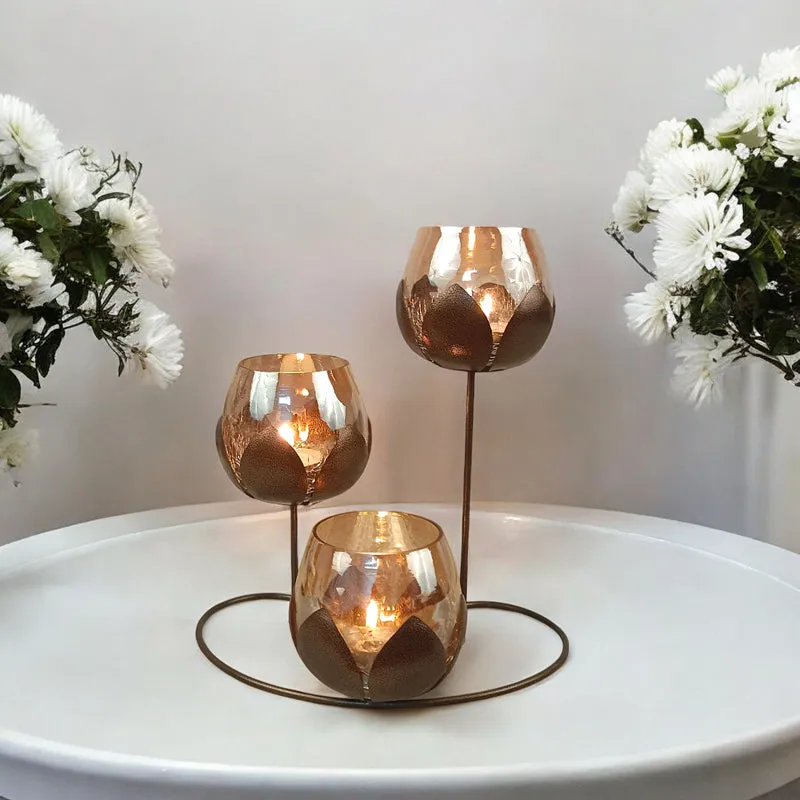 Anvisha Lotus Tealight Candle Holder media 3