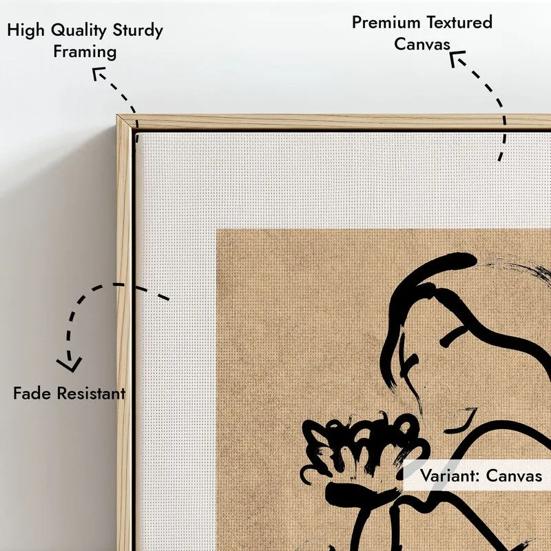 Floral Hush Canvas Wall Painting With Brown Frame media 7
