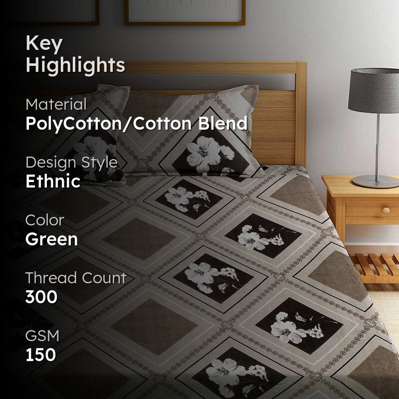 Cringle Geometric Bedsheet - 150 GSM media 2