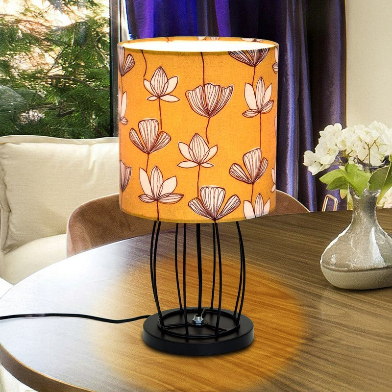 CrownGlow Premium Metal Table Lamp - Yellow,Black
