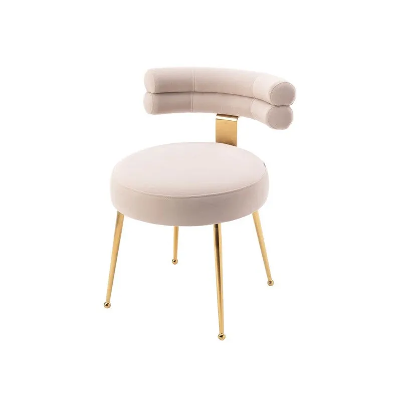 Velmora Metal Accent Chair - Beige media 3