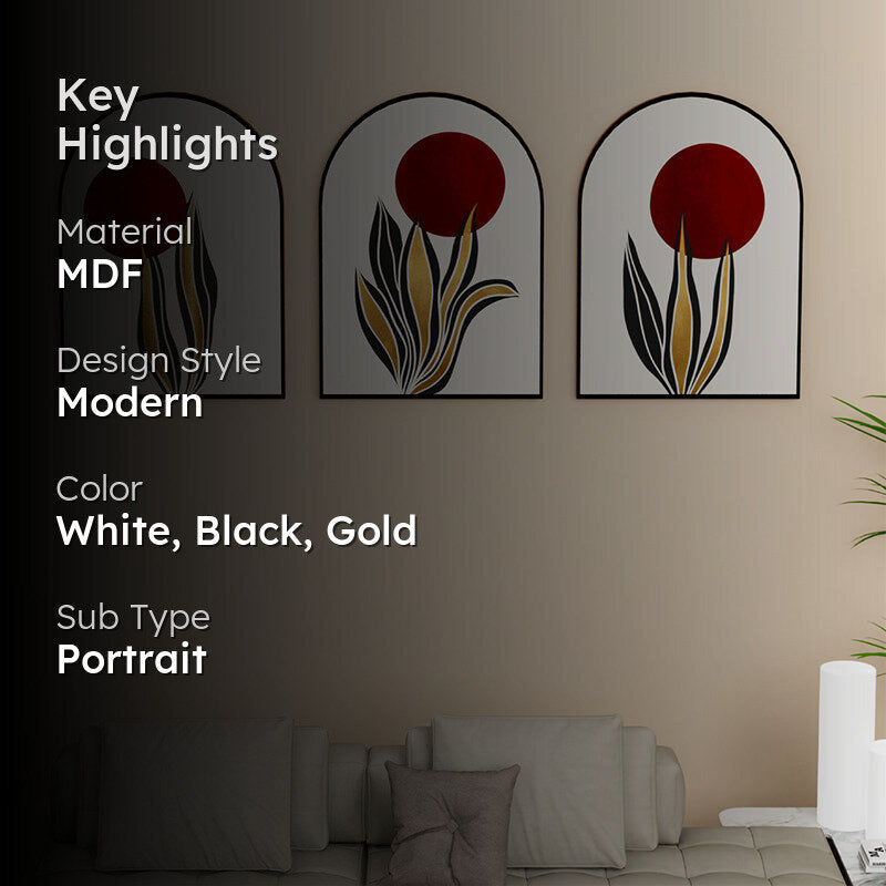 Ilmo Bloom Wall Painting - Set Of Three media 2