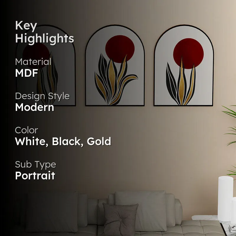 Ilmo Bloom Wall Painting - Set Of Three media 2