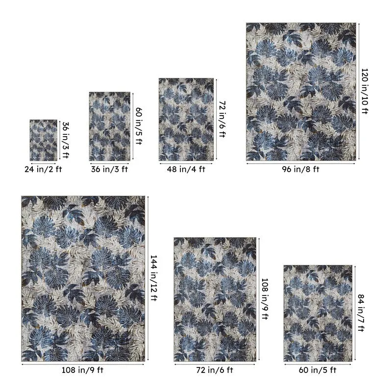 Fariyah Floral Carpet - Blue media 13
