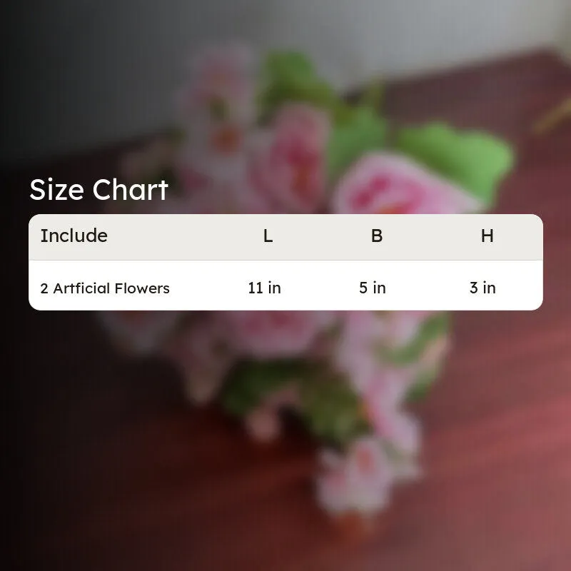 Whisper Rose Artificial Flower (Pink) - Set Of Two media 12