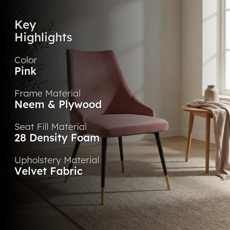 Lunara Neem Wood Accent Chair - Pink media 2