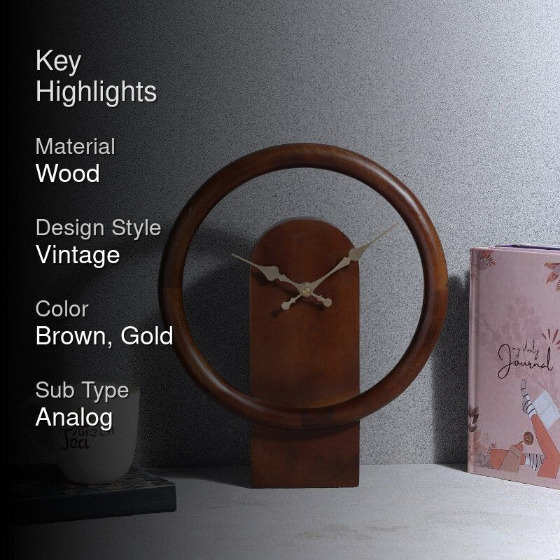 Hover Wall Clock - Brown media 2