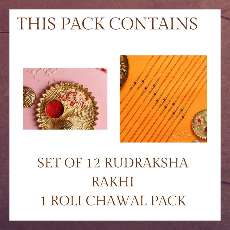 Rudraksha II Rakhi with Roli Chawal - Thirteen Piece Set media 4