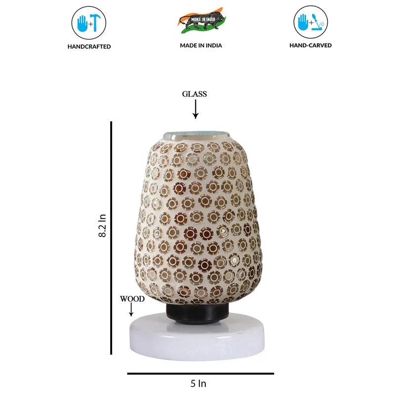 Glisora Glass Table Lamp With Wooden Base - Multicolor media 8