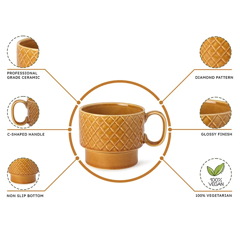 Fjord Ceramic Coffee Mug (500 mL) - Mustard media 3