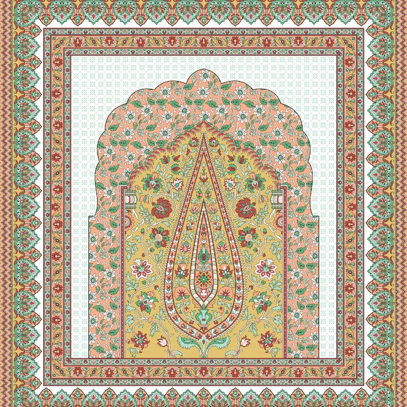 Ethnic Bloomy Cotton Bedsheet (Olive Green,Pink) - 120 TC media 4