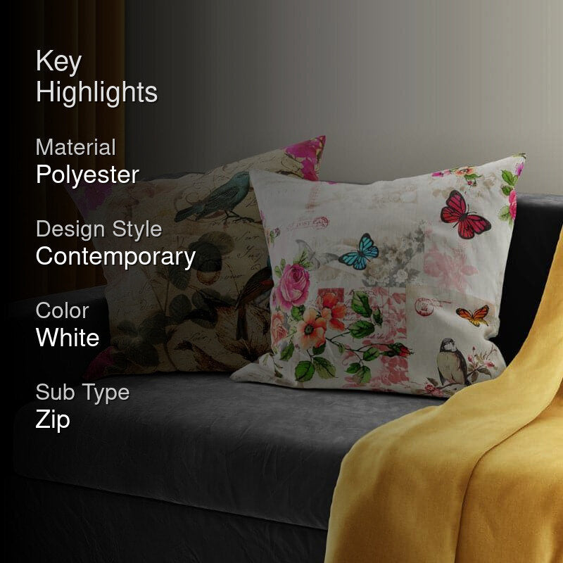 Sympho Flutter Cushion Cover - Set Of Two media 2