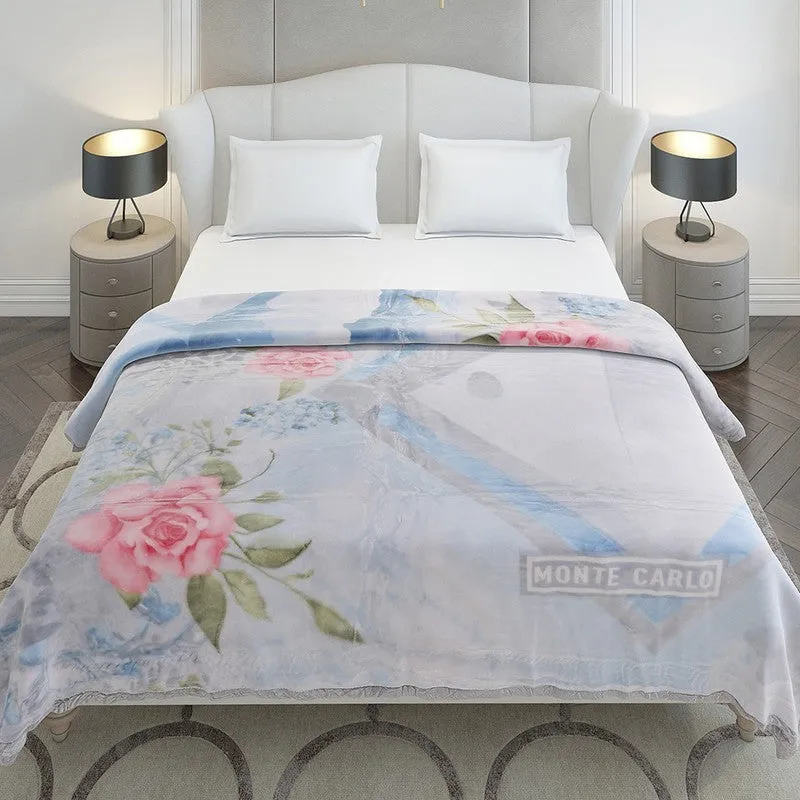 Monte Carlo Blush Petal Throw Blanket - 909 GSM media 3
