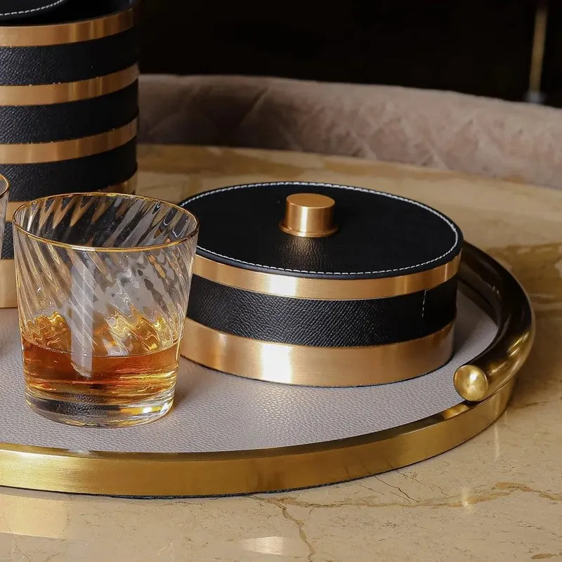 Regal Serve (Faux Leather,Stainless Steel) Serving Tray media 4