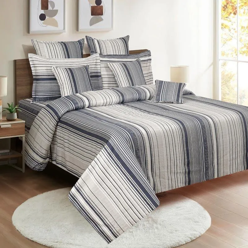 Swayam Virika Striped Cotton Bedsheet - 200 TC media 1