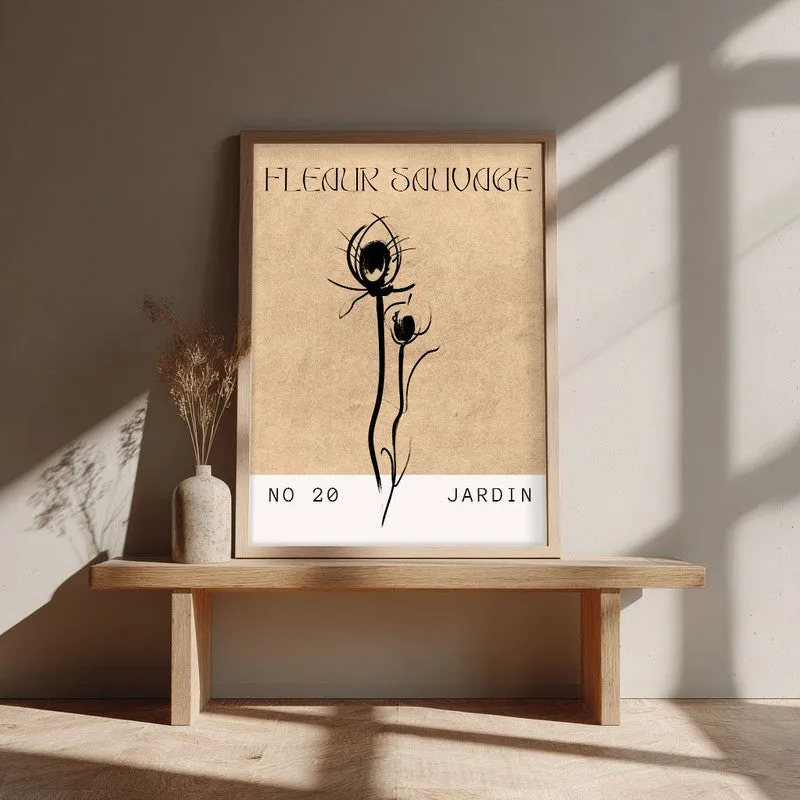 Raw Flora Canvas Wall Painting With Brown Frame media 4