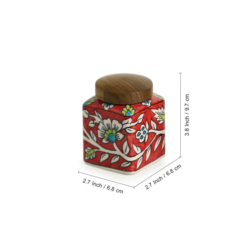 Rang-E-Gul Handpainted Ceramic Multi-Utility Jar (240 ML) - Set Of Two media 6