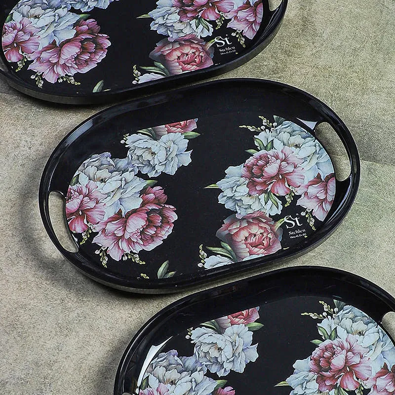 Royal Rosa Melamine Serving Tray - Set Of Three media 5