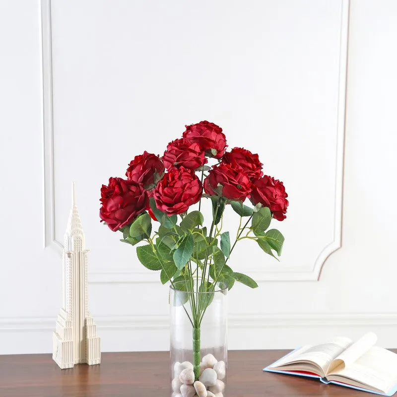 Petalisse Rose Fabric Artificial Flower - Red media 3