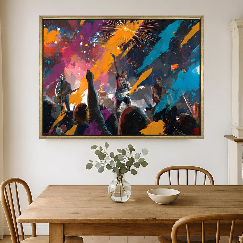 Amplified Nights Canvas Wall Painting With Frame