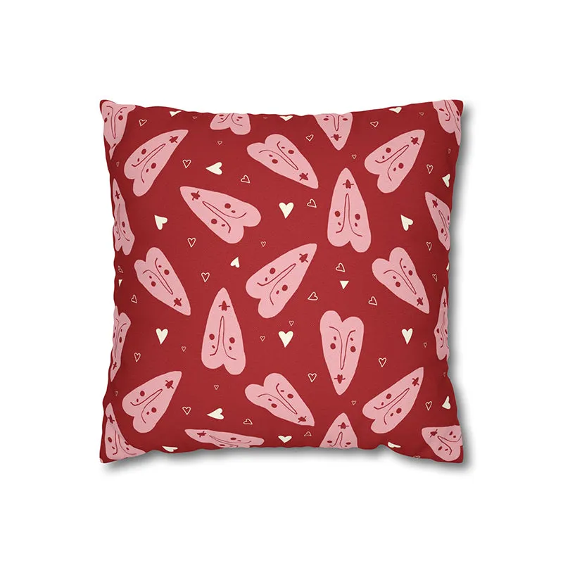 Blushing Hearts Printed Velvet Cushion Cover media 5