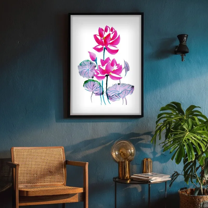 Lotus Duo Archival Paper Wall Art With Frame media 5