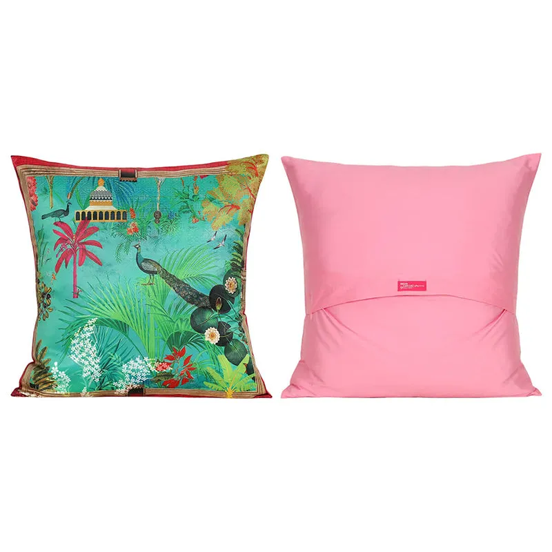 India Circus Arcane Bloom Printed Velvet Cushion Cover - Set Of Five media 3